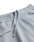 Reverse flatlock seam stitching detail on LLRULE Pulse French Terry Pant in Mineral