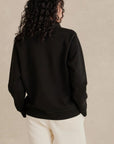 Form Organic Quarter Zip in Black, women's YKK nickel quarter zipper close-up
