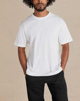 llrule Supima Basics Tee in White, front view