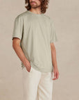 llrule Supima Basics Tee in Meadow, on model