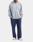 LLRULE Pulse Organic French Terry Pant in Eclipse, styled front view