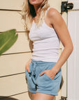 Coastal Fleece Short - ocean blue