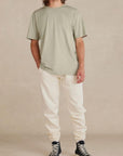 llrule Supima Basics Tee in Meadow, detail