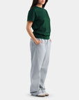 LLRULE Pulse Organic French Terry Pant in Mineral, women's full length view