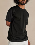llrule Supima Basics Tee in Black, detail