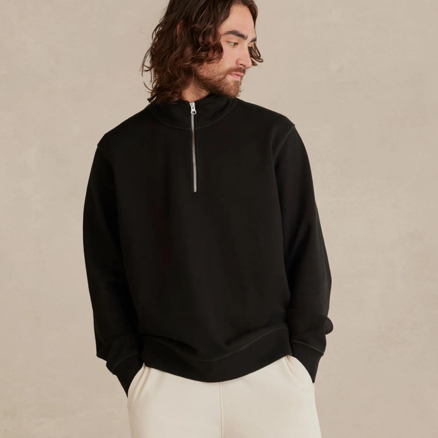 Form Organic Quarter Zip: temperature control without removing the layer