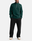 LLRULE Essentials 500gsm Organic Cotton French Terry Sweatpant in black, open bottom leg detail