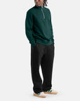 LLRULE Essentials Heavyweight Organic French Terry Pant in black, full length view