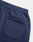Bartacked front pocket corner detail, LLRULE Pulse French Terry Pant in Eclipse