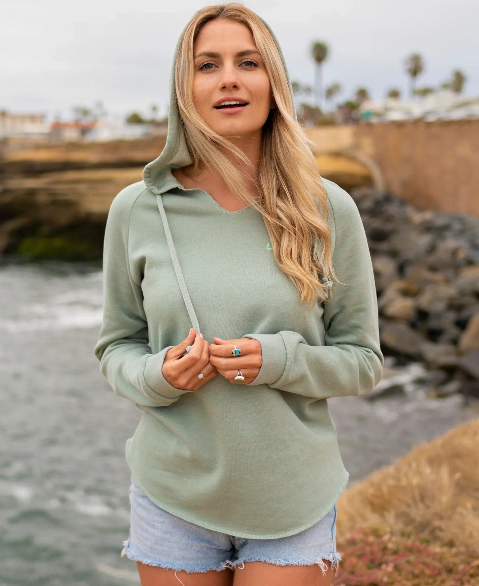 LLRULE CoastFade™ Hoodie cotton — Sage, front view