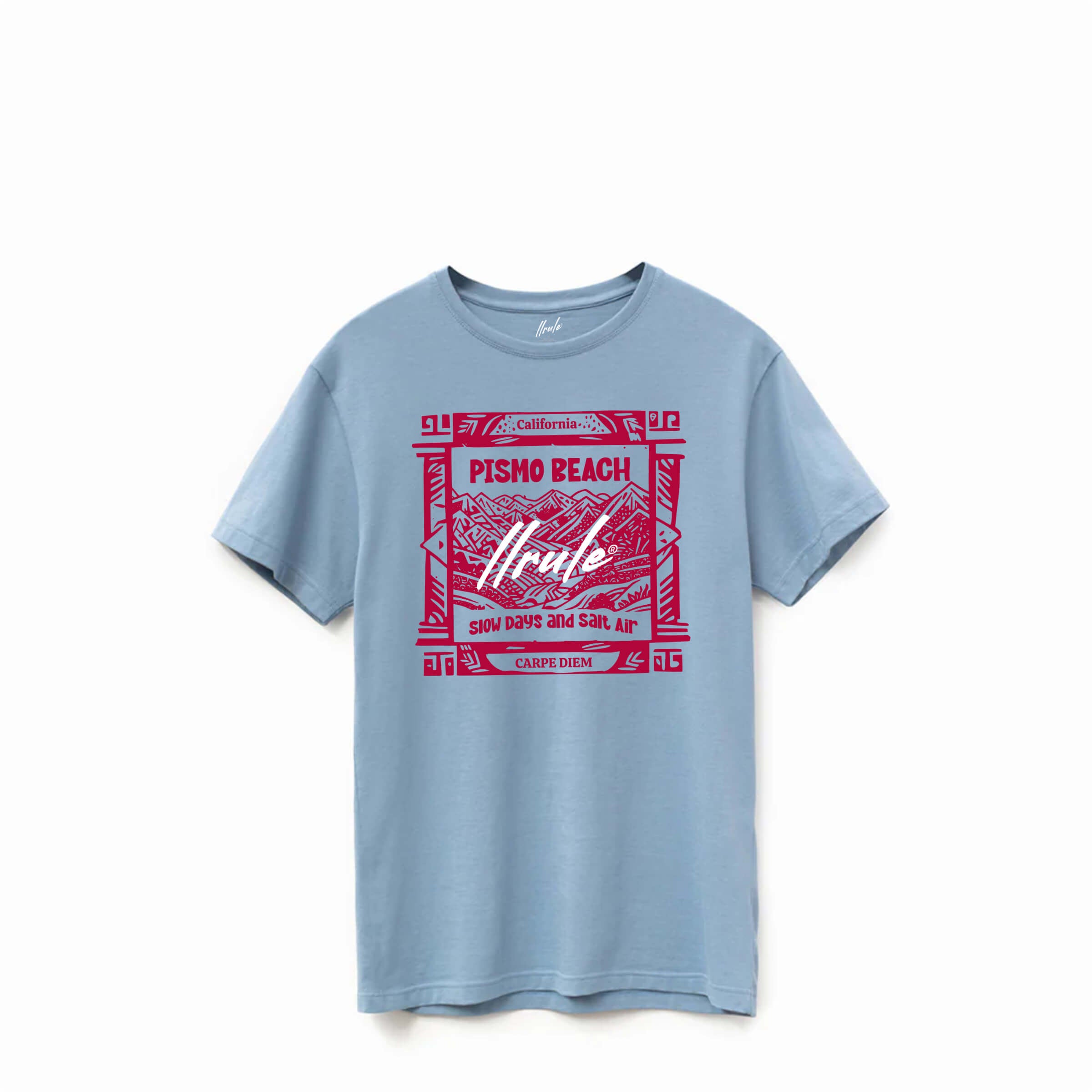 LLRULE Pismo Supima Cotton Tee in Cloudy Blue, front view