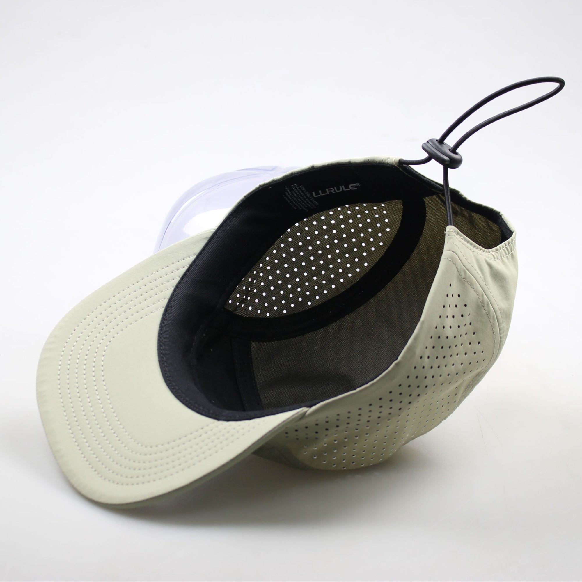 Ridgeflow athletic cap in sandstone showing the inside construction in detail