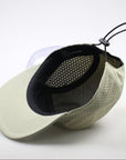 Ridgeflow athletic cap in sandstone showing the inside construction in detail