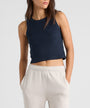 Simple Organic Cropped Tank #navy img_1