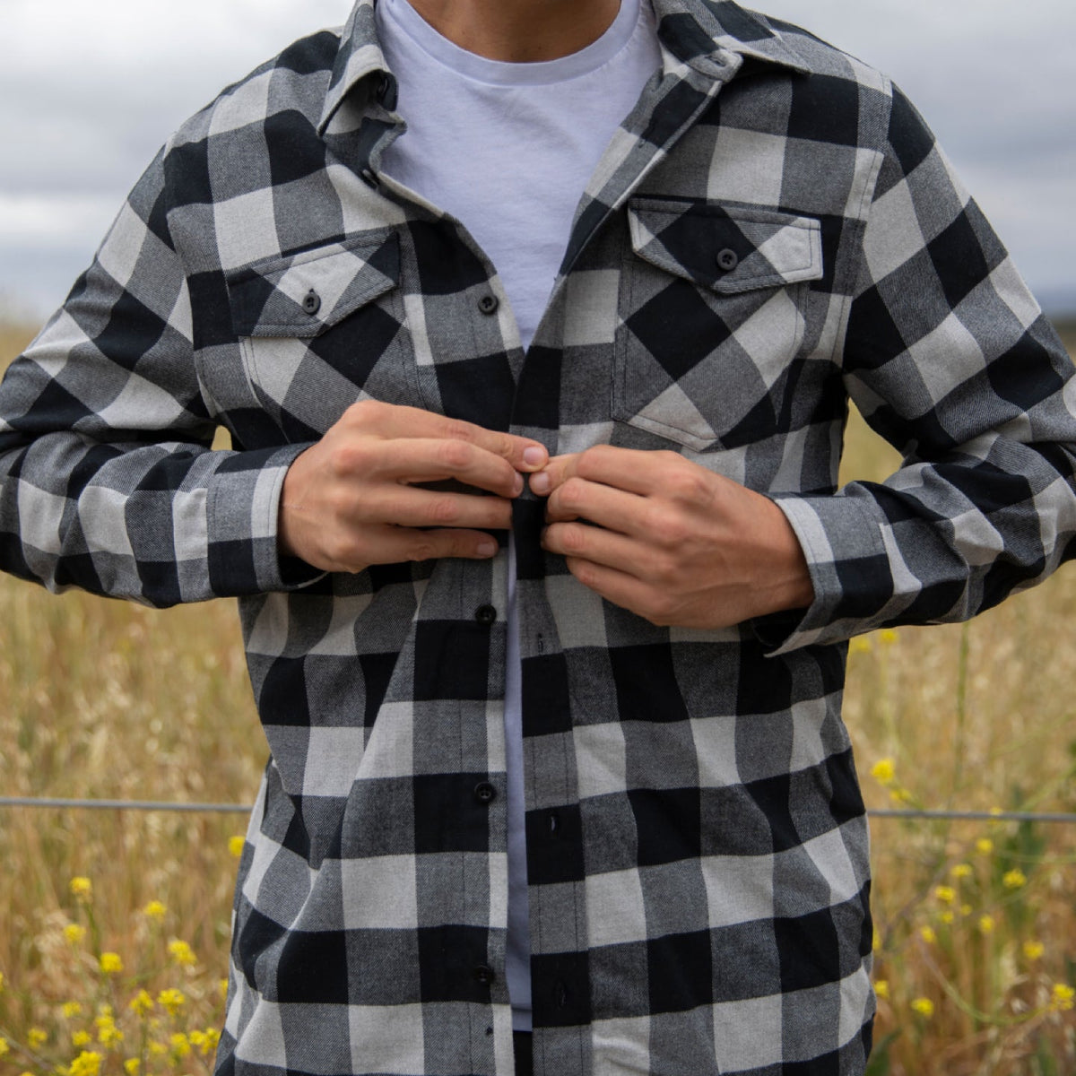 Ridgeline Flannel #GreyHeatherBlack img_3