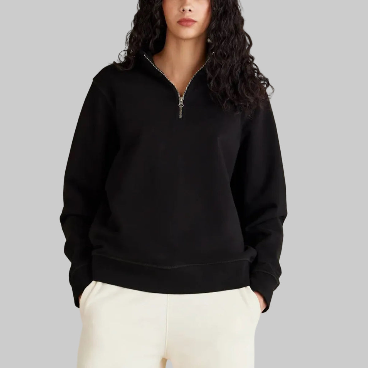 Form Organic Quarter Zip #black img_1