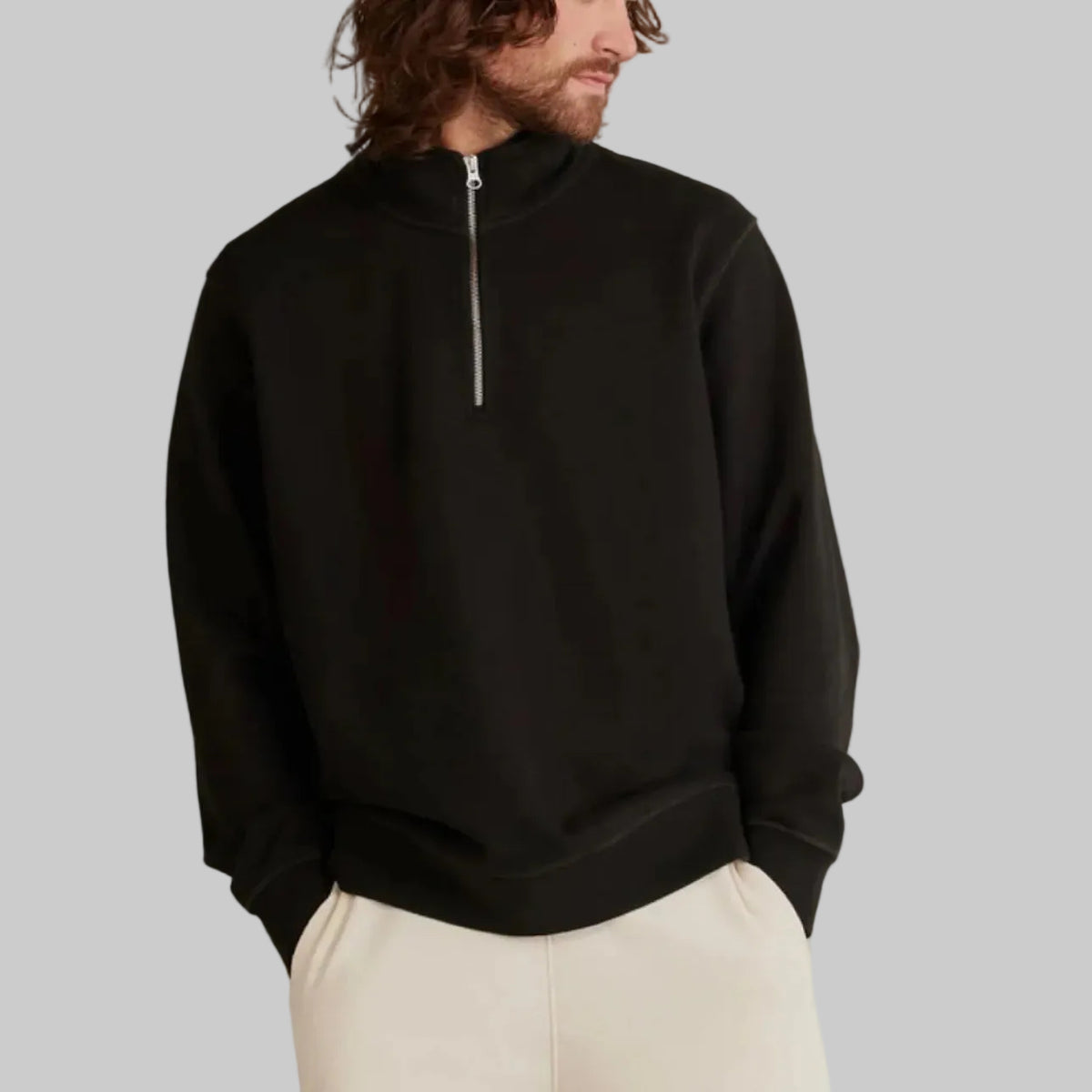 Form Organic Quarter Zip #black img_1