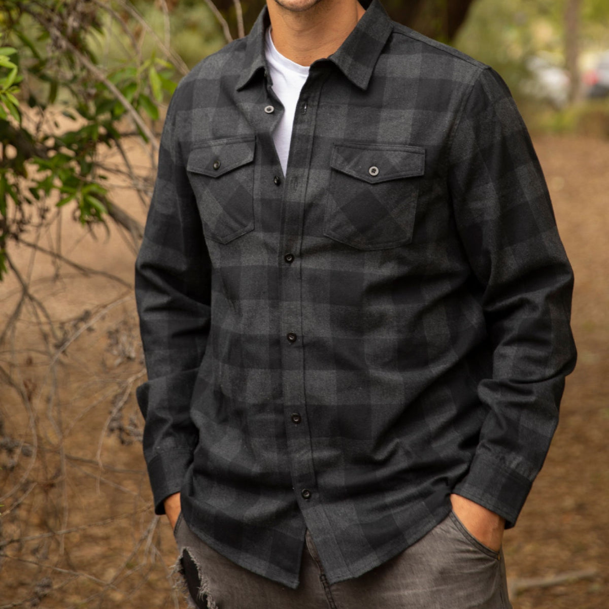 Ridgeline Flannel #CharcoalHeatherBlack img_1