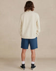 Form Organic Quarter Zip in Parchment, flatlock stitching and flat-knit ribbing detail