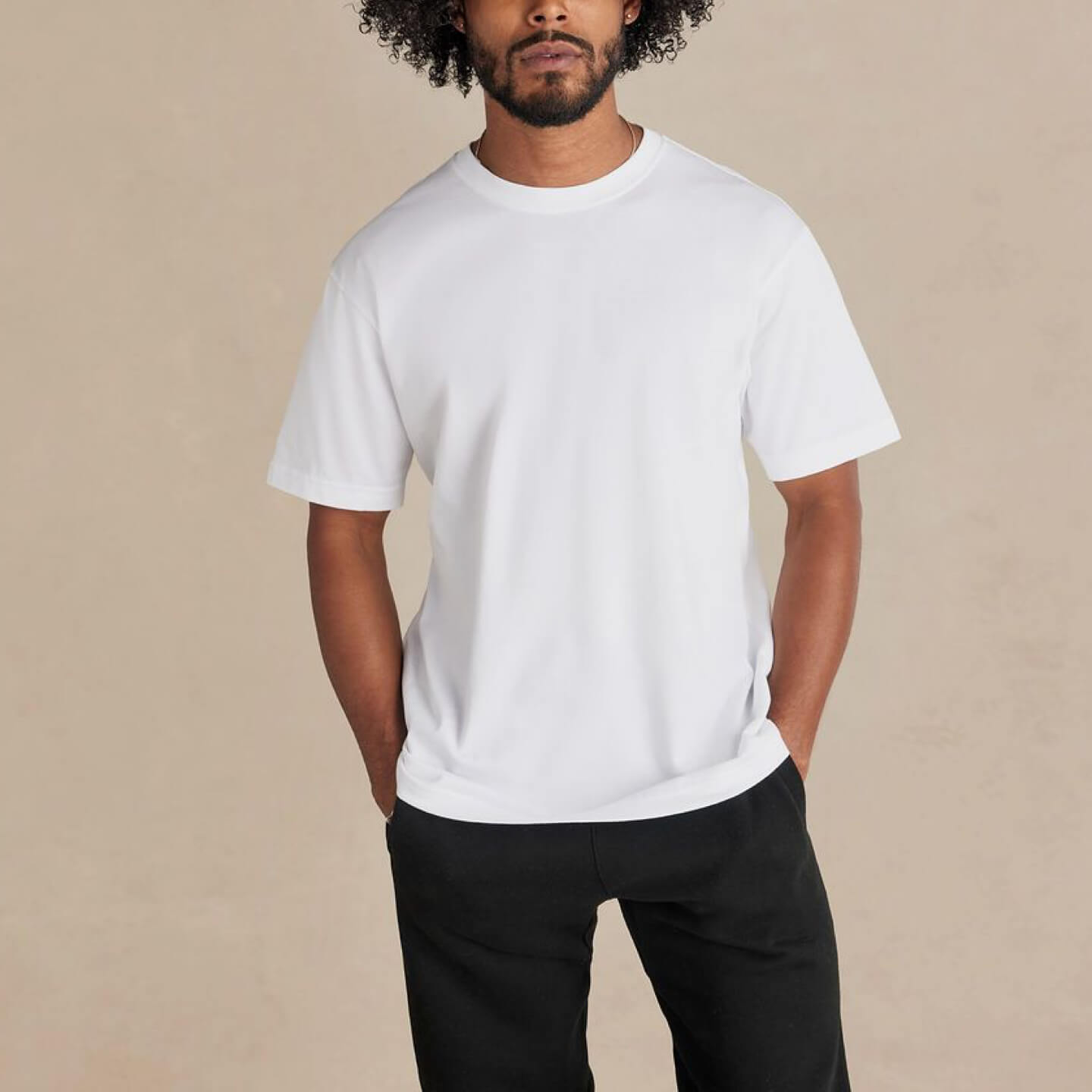 llrule Supima Basics Tee in White, front view