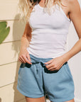 Coastal Fleece Short - ocean blue