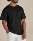 llrule Supima Basics Tee in Black, front view