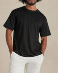 llrule Supima Basics Tee in Black, back view
