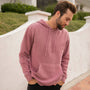 Eternal Fabric Hoodie in Pigment Maroon, men's side view showing relaxed standard fit