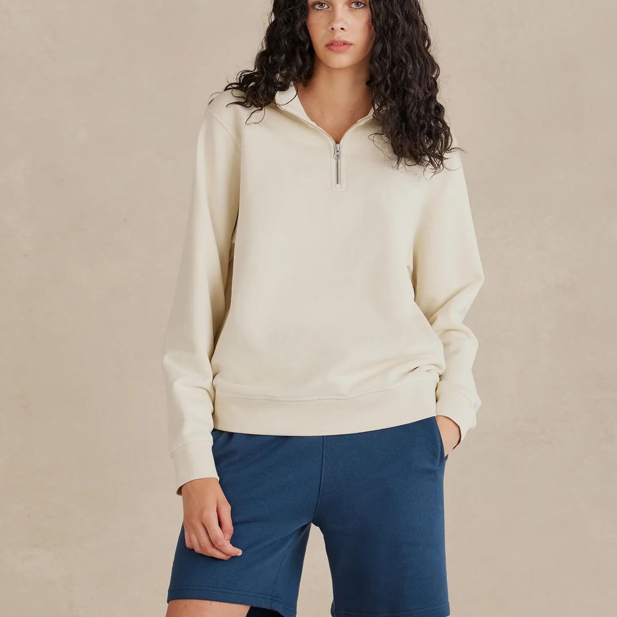 Form Organic Quarter Zip #Parchment img_1