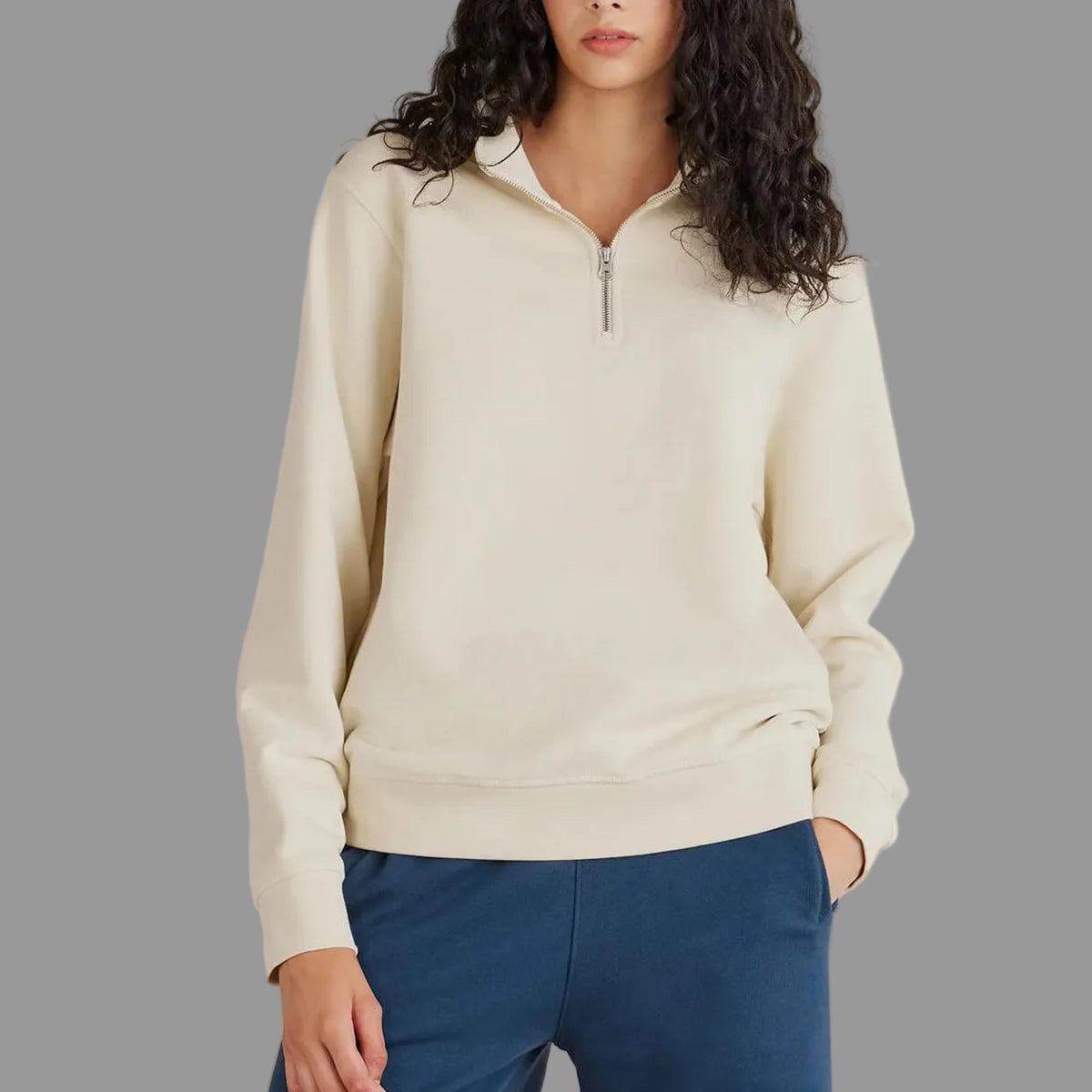 Form Organic Quarter Zip #Parchment img_1